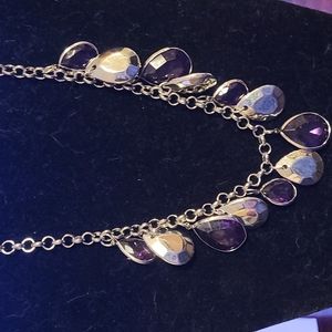 purple and silver necklace